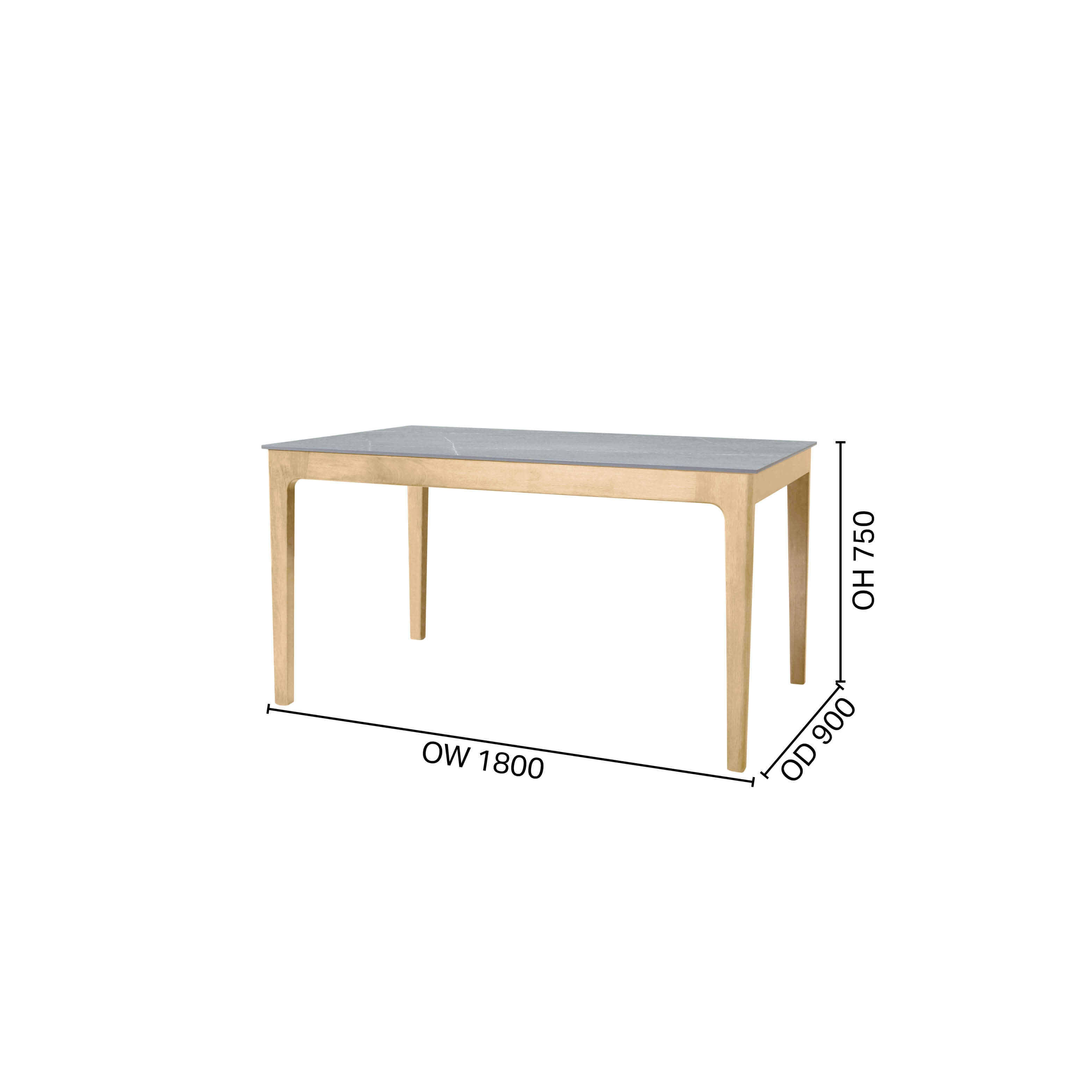 Sintered x Shiro Dining Table - W1800